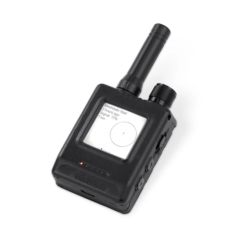 Elecrow ThinkNode M1 Meshtastic handheld with e-paper display and antenna