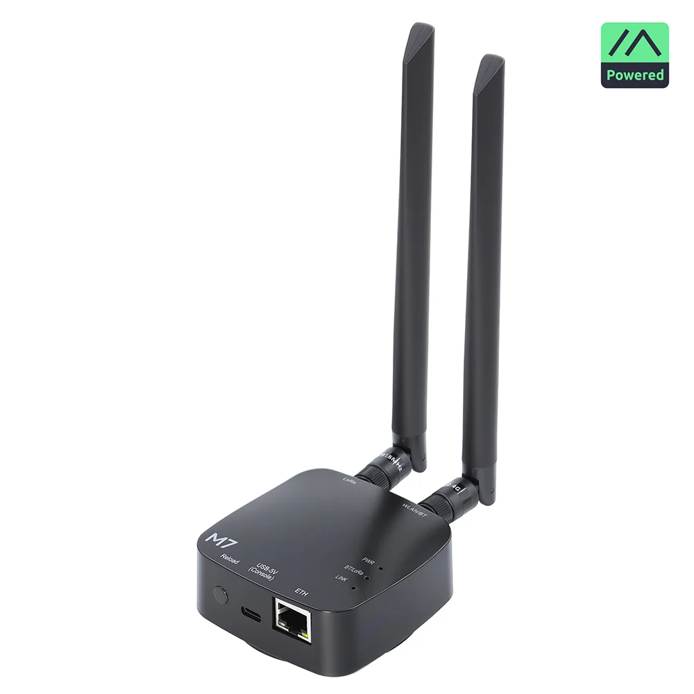 Elecrow ThinkNode M7 Meshtastic gateway with dual antennas