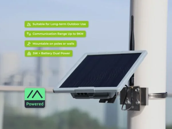 Seeed Studio SenseCAP Solar Node P1-Pro with solar panel and antenna